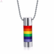 Regenbogen Farbe Om Homosexuell 316L Edelstahl Anhänger Schmuck